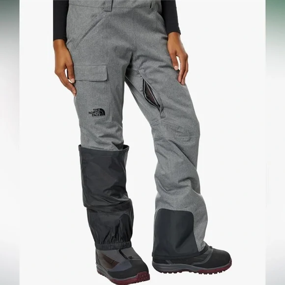 🦋THE NORTH FACE Freedom Insulated Bib Womens Pants Medium Grey Heather SzLarge - Picture 13 of 14